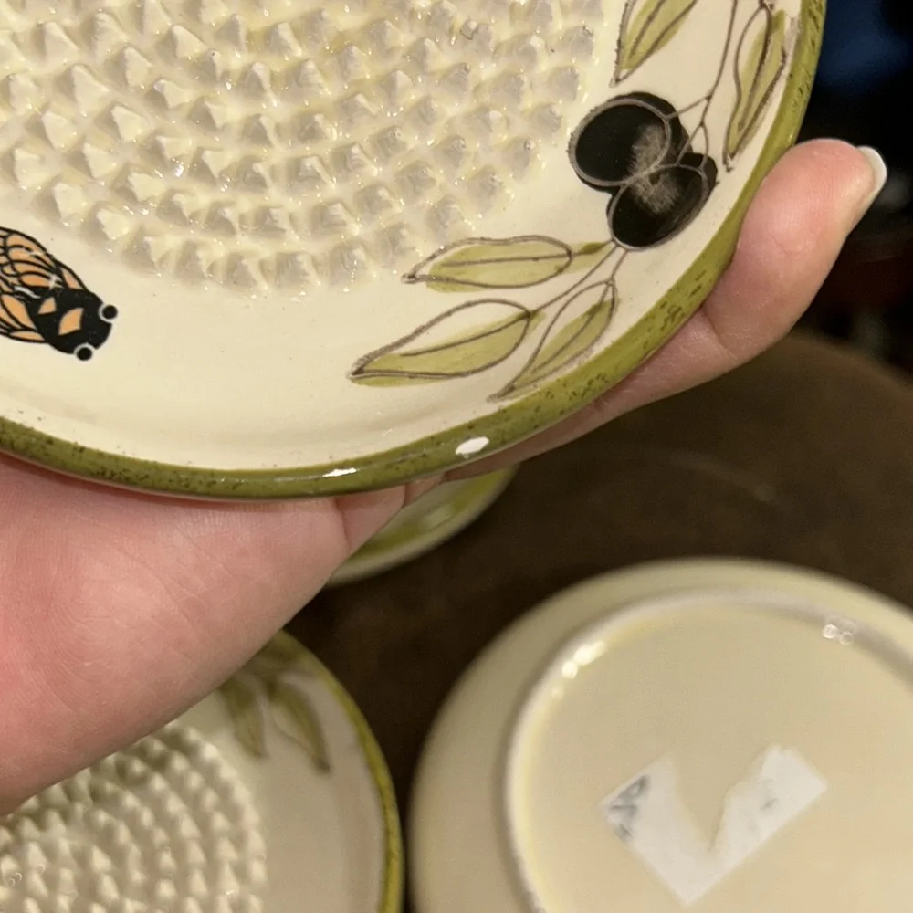 NWT Ceramic Hand Made Garlic Grater, Zester Plate